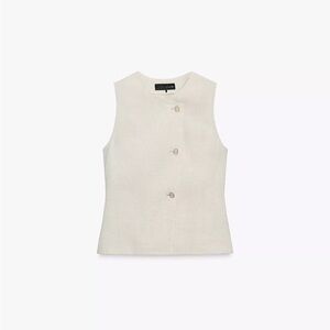 Chic Cream Sleeveless Vest